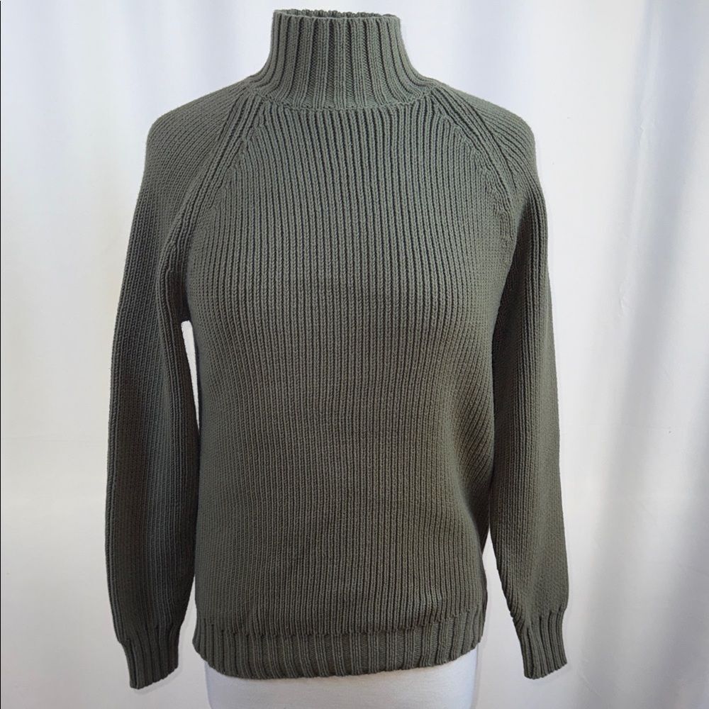 Orvis Light Olive Green Women's Thick Sweater, Medium